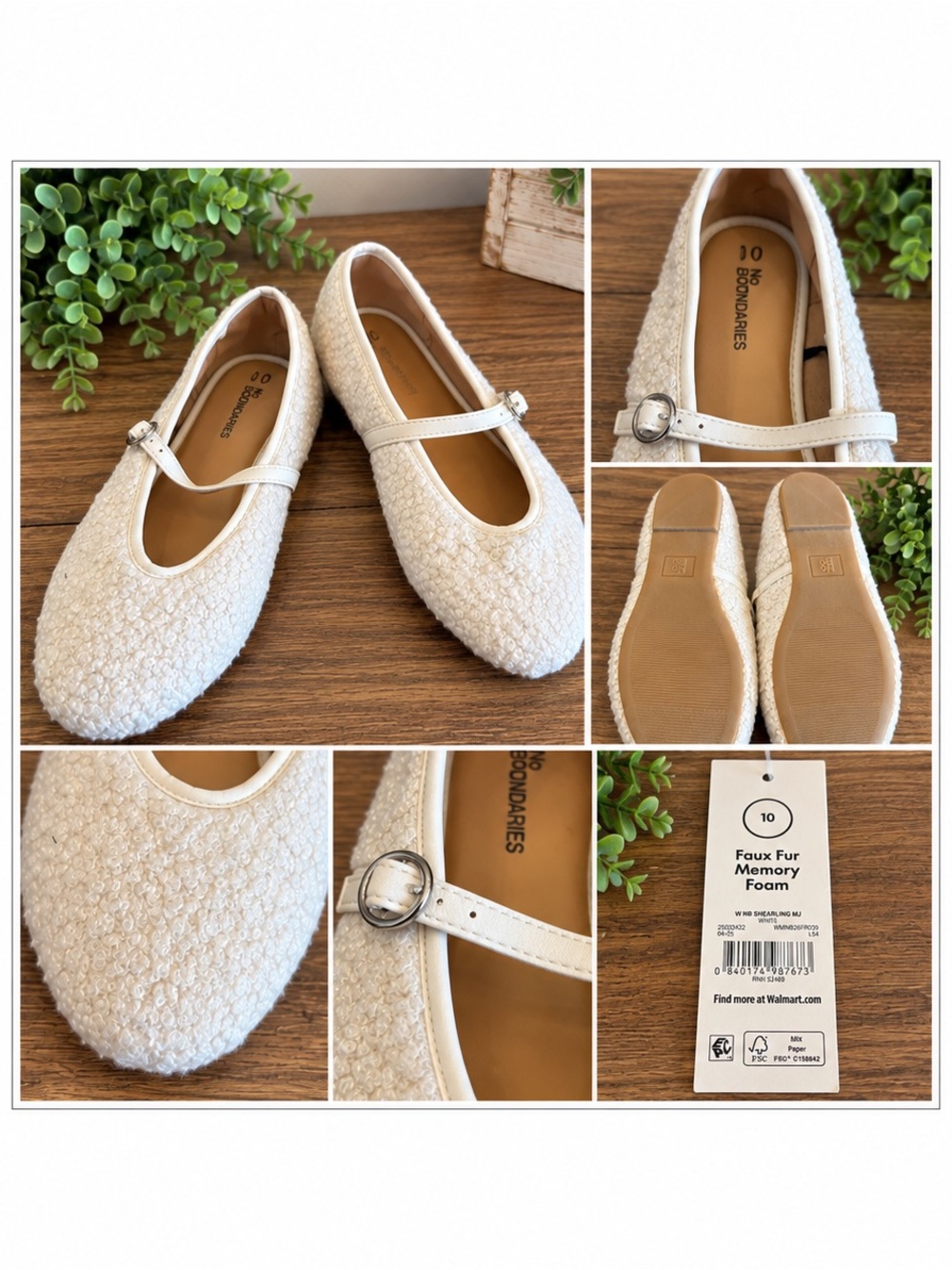 No Boundaries Cream Textured Mary Jane Flats - Picture 2 of 2
